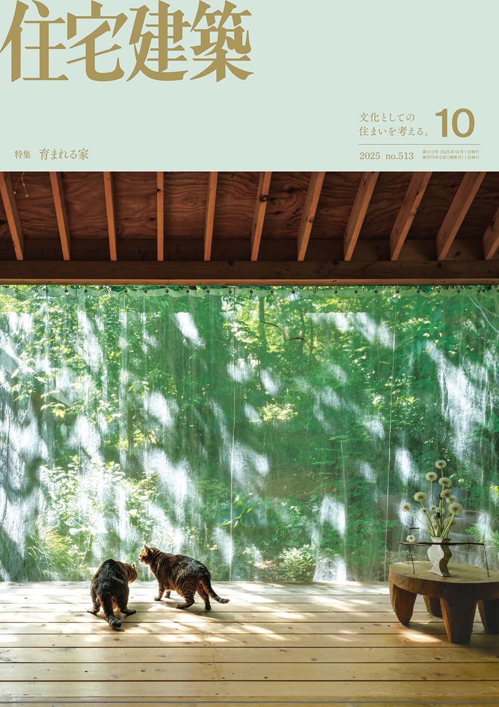 住宅建築2025年10月号（No.513）［雑誌］ 育まれる家 | 建築思潮研究所