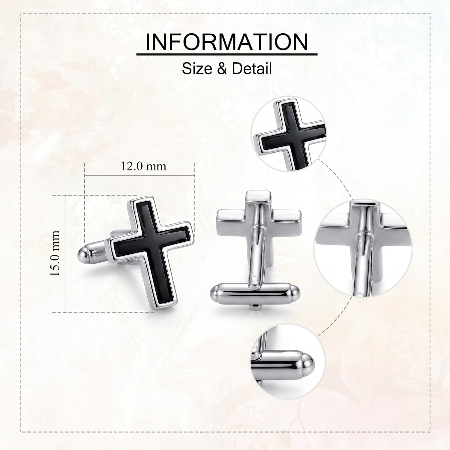 Cross/Compass Cufflinks for Men Shirt Suit Accessory Gifts for Husband Father