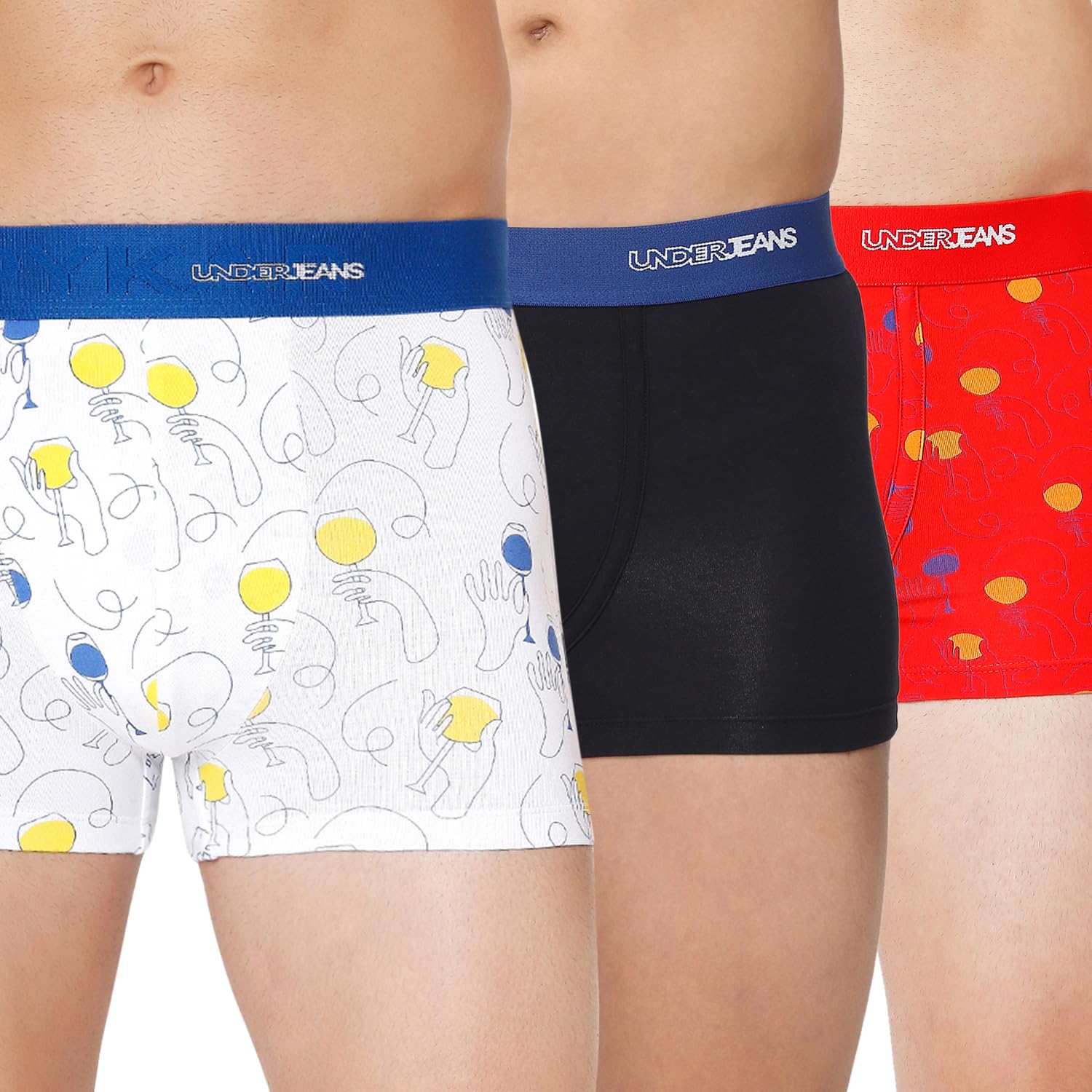 underjeans Men Cotton Blend Printed Trunk Pack of 3-picture-42
