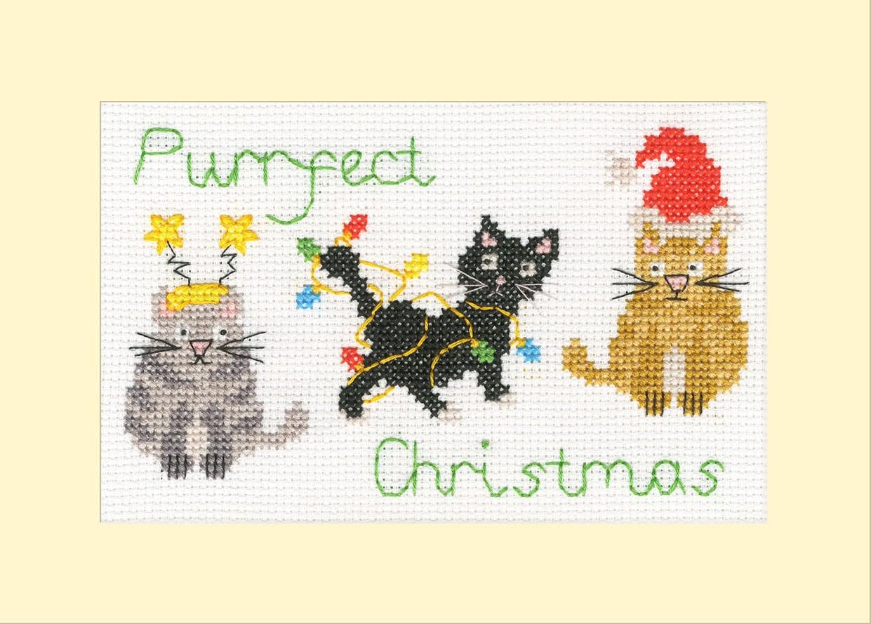 Bothy Threads Counted Cross Stitch Kit - Purrfect Christmas