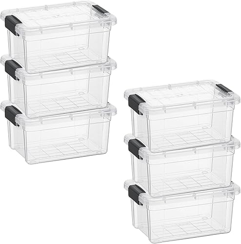 Miniatura 72 de Superio Cajas de almacenamiento transparentes con tapas, contenedores de plástico de 4.5 cuartos para organizar, cajas apilables, sin BPA, no
