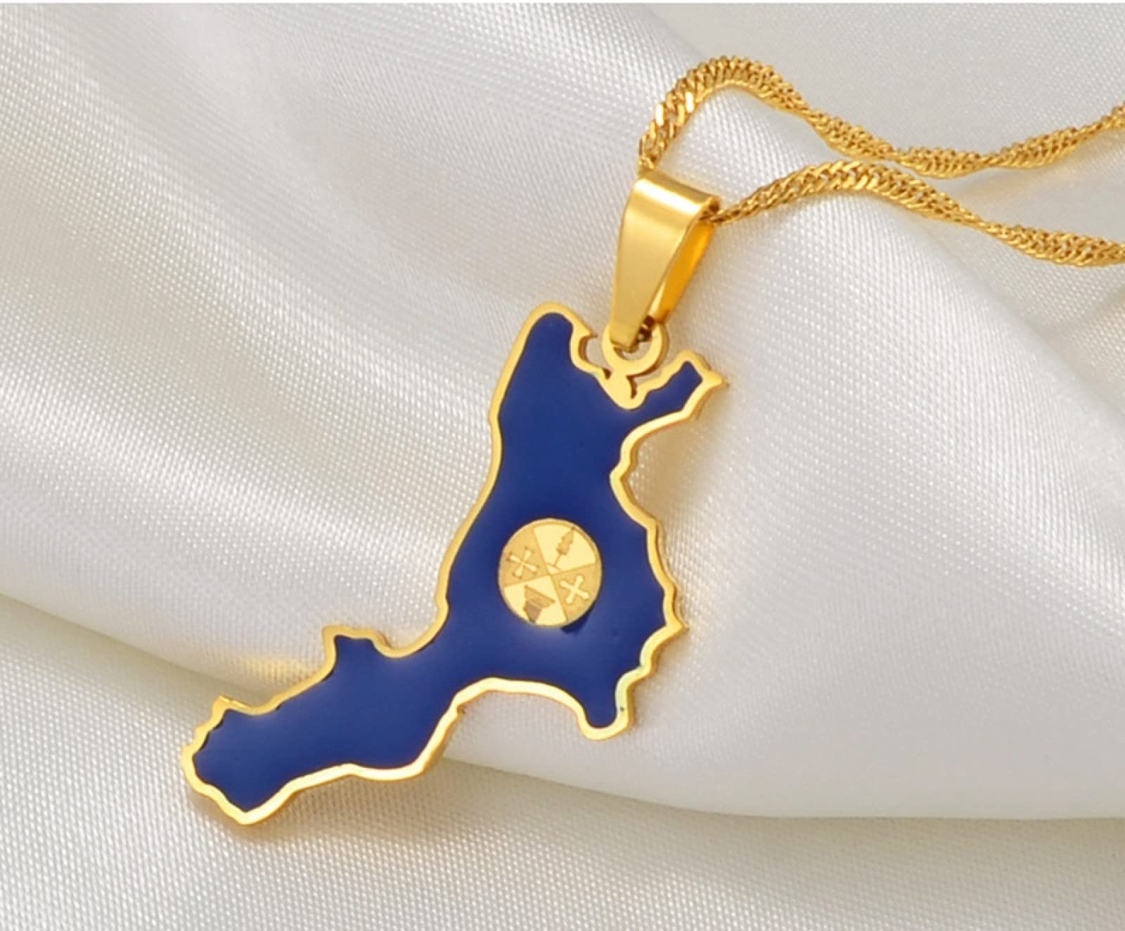 Collana Con Ciondolo Mappa Yazidi – Gioiello Etnico A Forma Cava, Catena Regolabile 50 Cm, Regalo Uomo/Donna