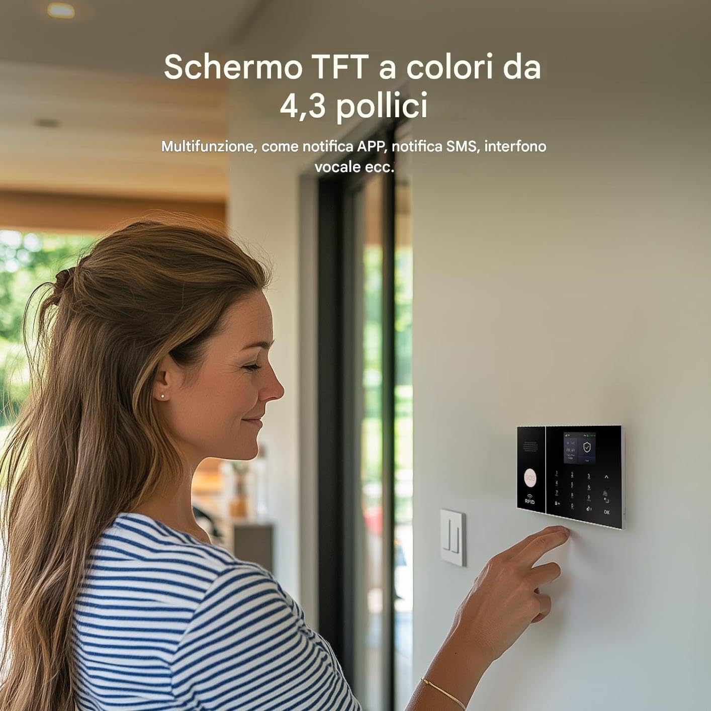 Woman interacting with the PGST A108F-4G-A control panel