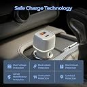 UNIGEN 80W Fast Car Charger Dual Port (USB-C PD + USB QC 3.0), Compact Car Charging Adapter Compatible with iPhone, Android Smartphones, Earbuds, Smartwatch & Power Bank (White) gallery image