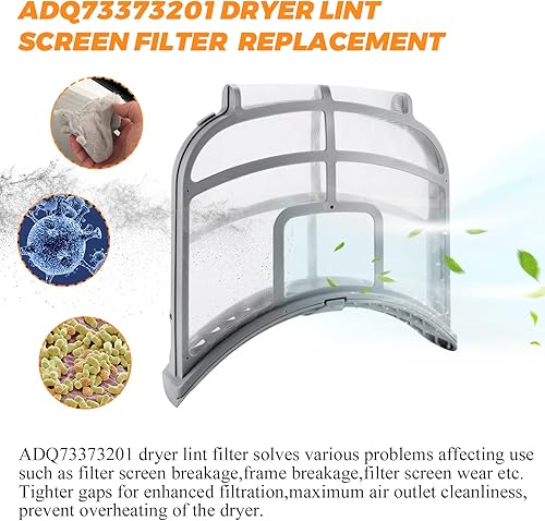 Miniatura 4 de Blutoget ADQ73373201 - Filtro de pelusas para secadora LG Kenmore de Blutoget, reemplaza ADQ733732 PS7787727 DLEX9000V DLEX8000V DLEX8000W DLEX5000V