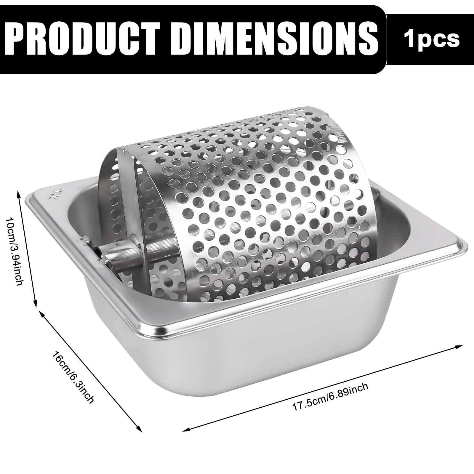 Rullo per burro in acciaio inox, 18 x 16 x 10 cm, resistente distributore di burro, strumento rotante, riutilizzabile per casa, negozio, pane di mais, bistecca