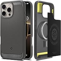 Vista 9 de Spigen - Rugged Armor MagFit - Funda diseñada para el iPhone 15 Pro (2023) [Protección de grado militar] Compatible con MagSafe - Negro mate