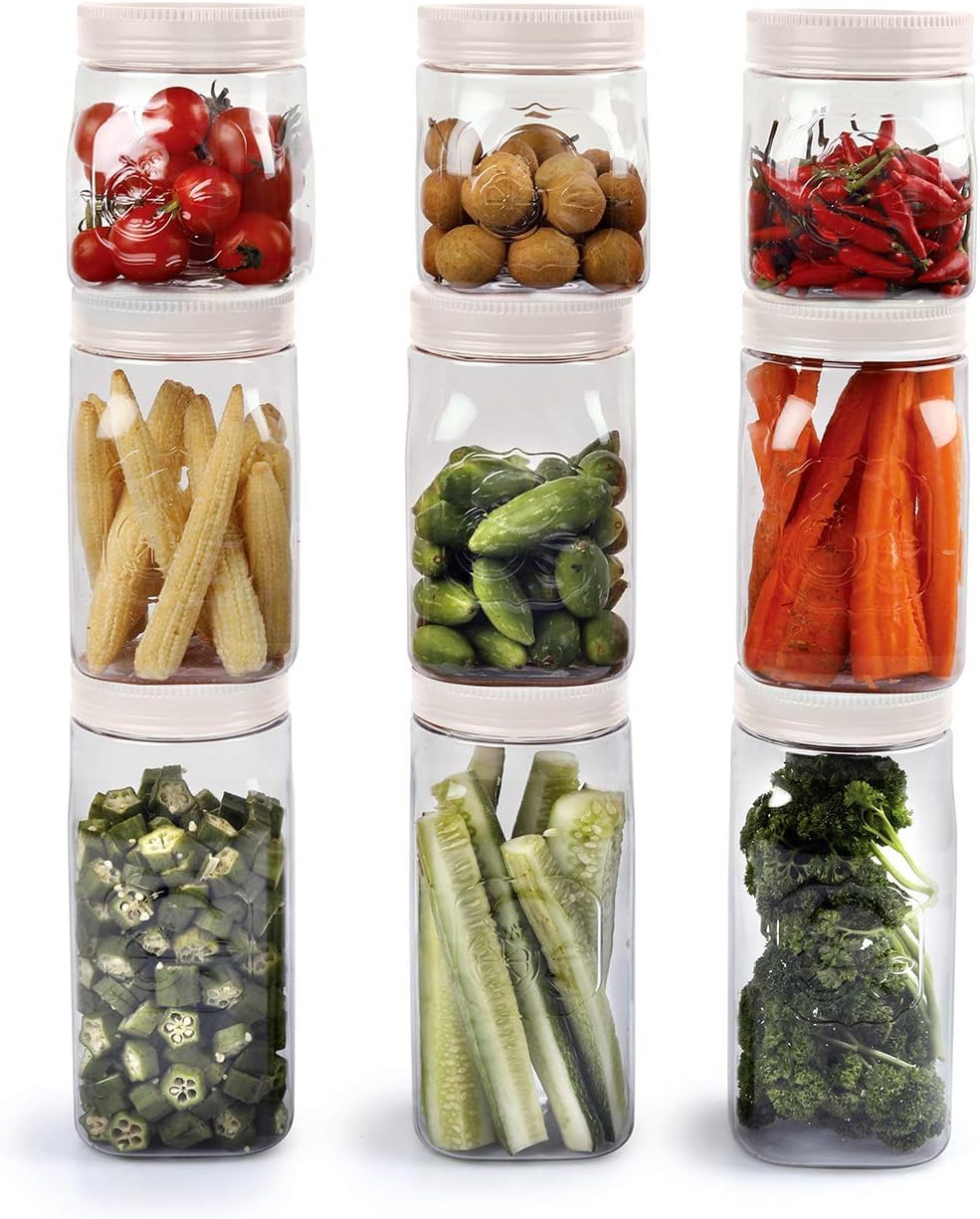 Cello Set of 9 Fridge Door Canisters White (3 Pieces-500ml 3 Pieces-750ml and 3 Pieces-1000ml)