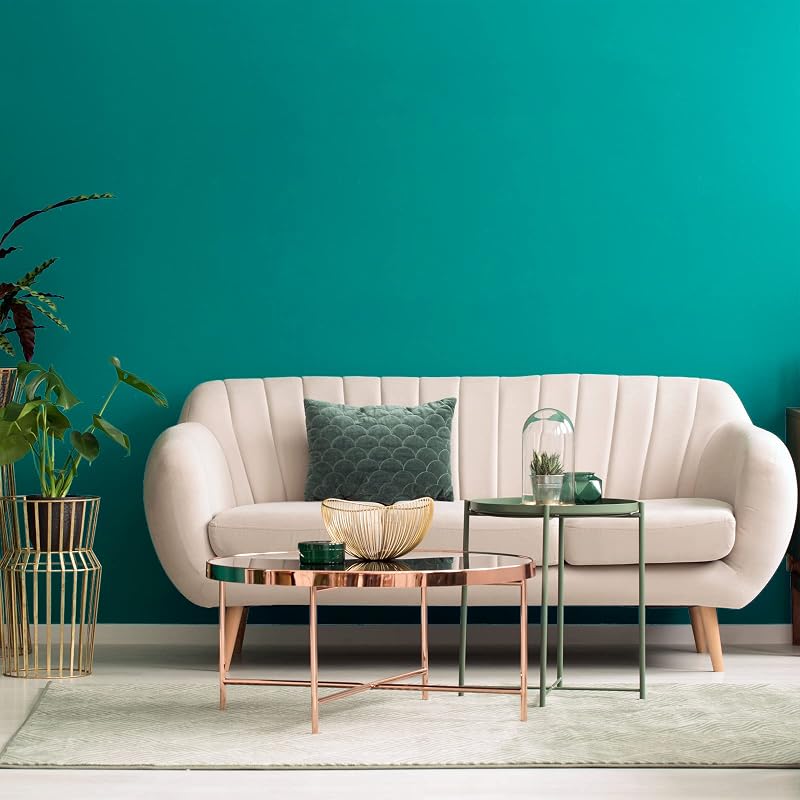 VaryPaper Öntapadós Tapéta Kék 81cm×9m - Retro Stílusú Vinyl Faldekoráció Konyhába, Fürdőszobába, Nappaliba - Vízálló Bútor Fólia Asztalra,