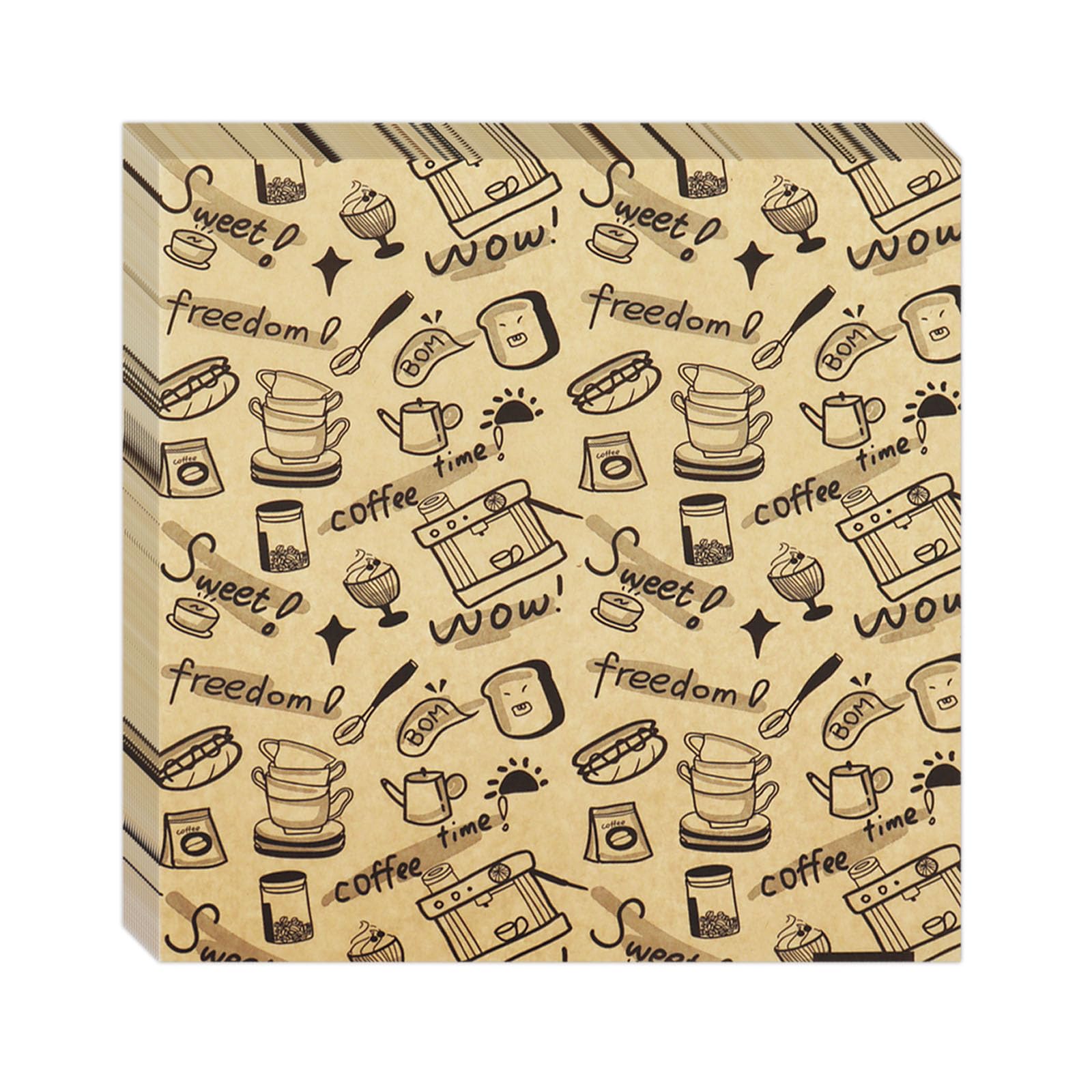 OTOPETE 200Pcs Food Sheets, 10"x10" Grease Resistant Food Wrapper, Coffee Theme Hamburger Sandwich Basket Liner & Tray Liner for Home Kitchen Baking,
