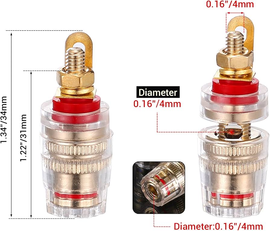 25pcs 5-Color 4mm Banana Binding Post Speaker Terminals - AV-C50-5 By CablesOnline 8 thumbnail image