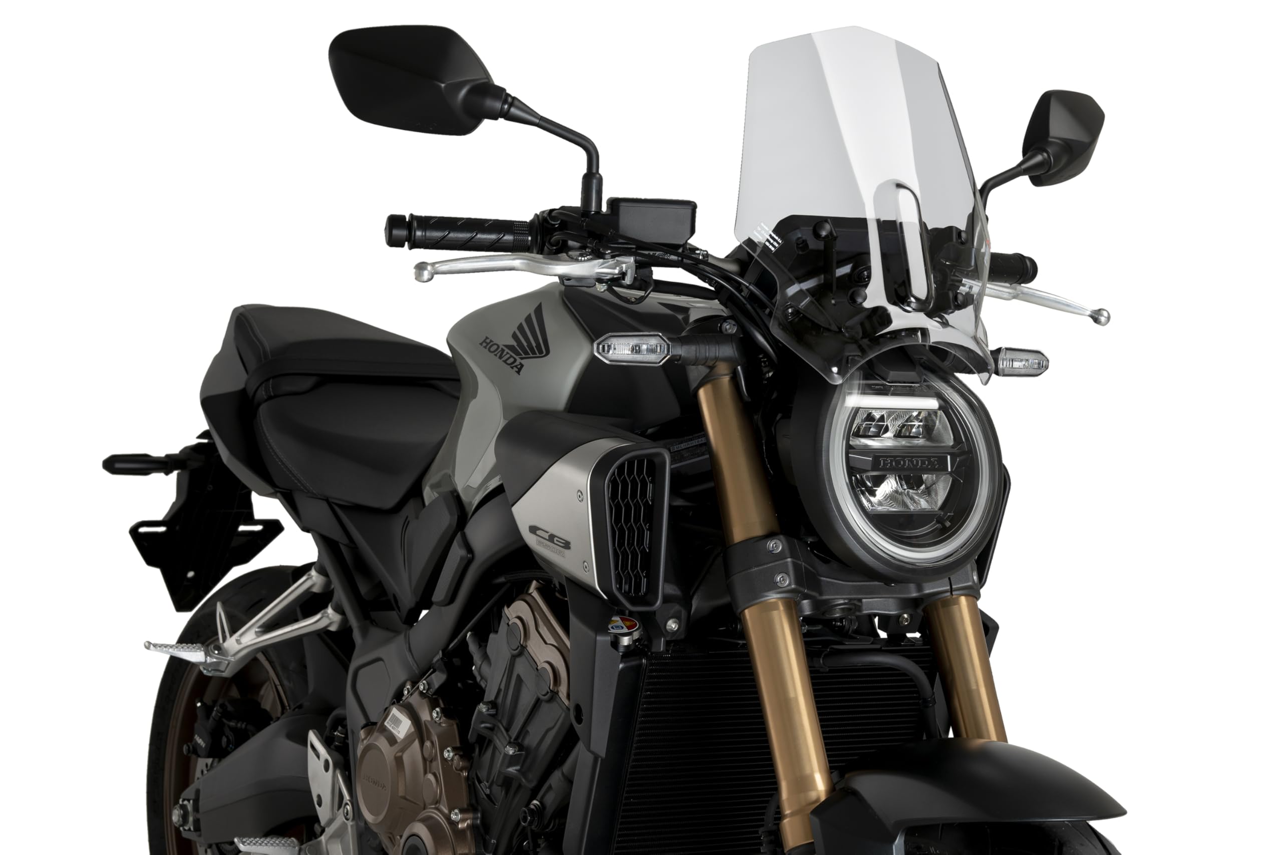 Puig 21960W New Generation Sport Windshield Puig for Honda CB650R Neo Sports Cafe 2024 and CB650R Neo Sports Cafe eClutch 2024 – Aerodynamic Design and Enhanced Protection, Clear