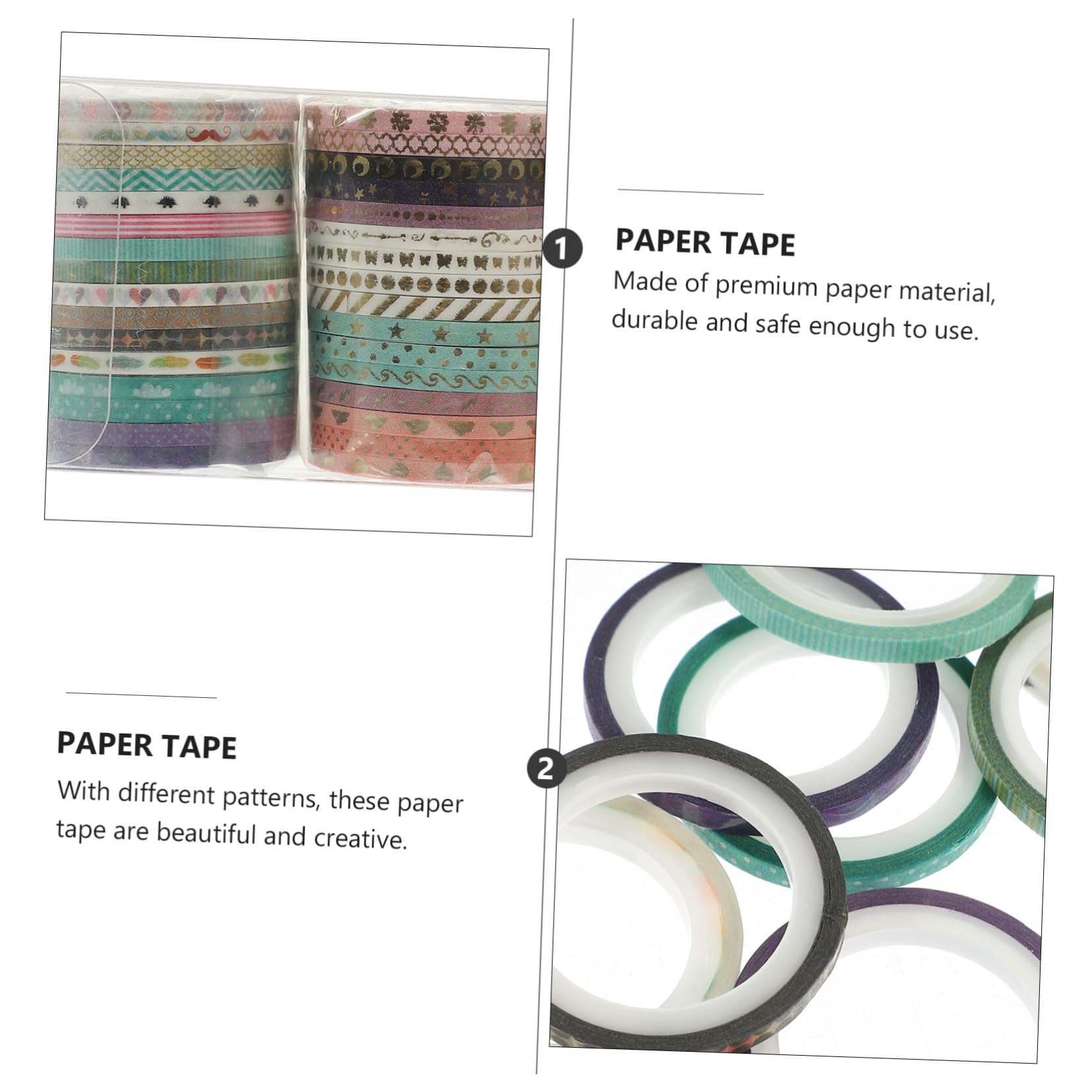Gadpiparty 5 Series Cintas Decorativas Washi Adhesivas Manualidades Diy Cintas Multifuncionales Scrapbooking Y Decoración 48 Rollos*5