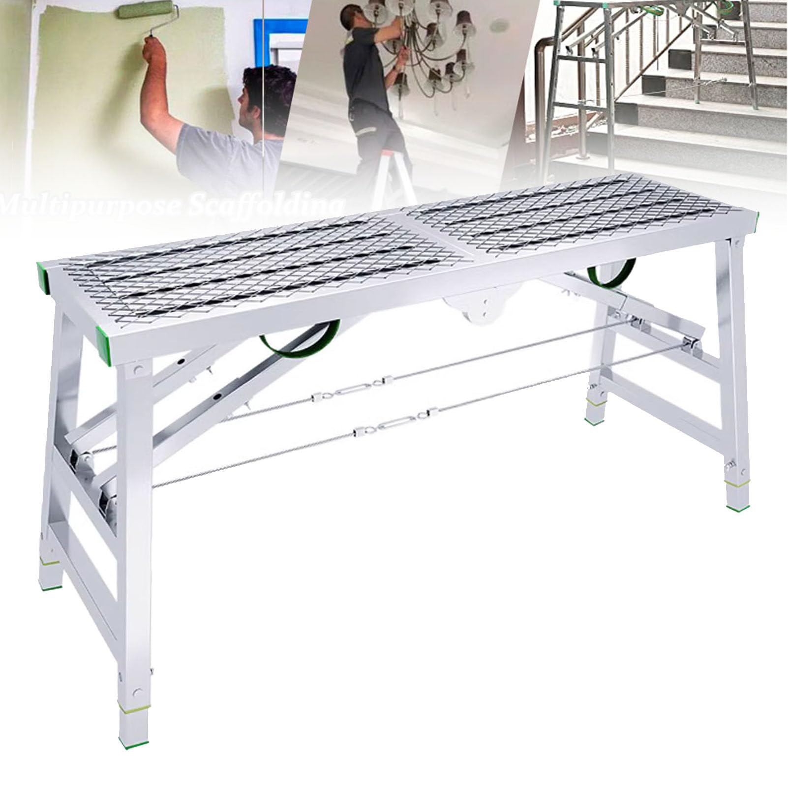 Plateforme d'échafaudage pliable portable de 200 cm avec charge 880 LB