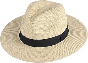 Panama Hat for Men and Woman Wide Brim Straw Hat, Breathable Panama Hat Summer Sun Hat, Straw Hat Men for Beach & Outdoor Activities Yellow