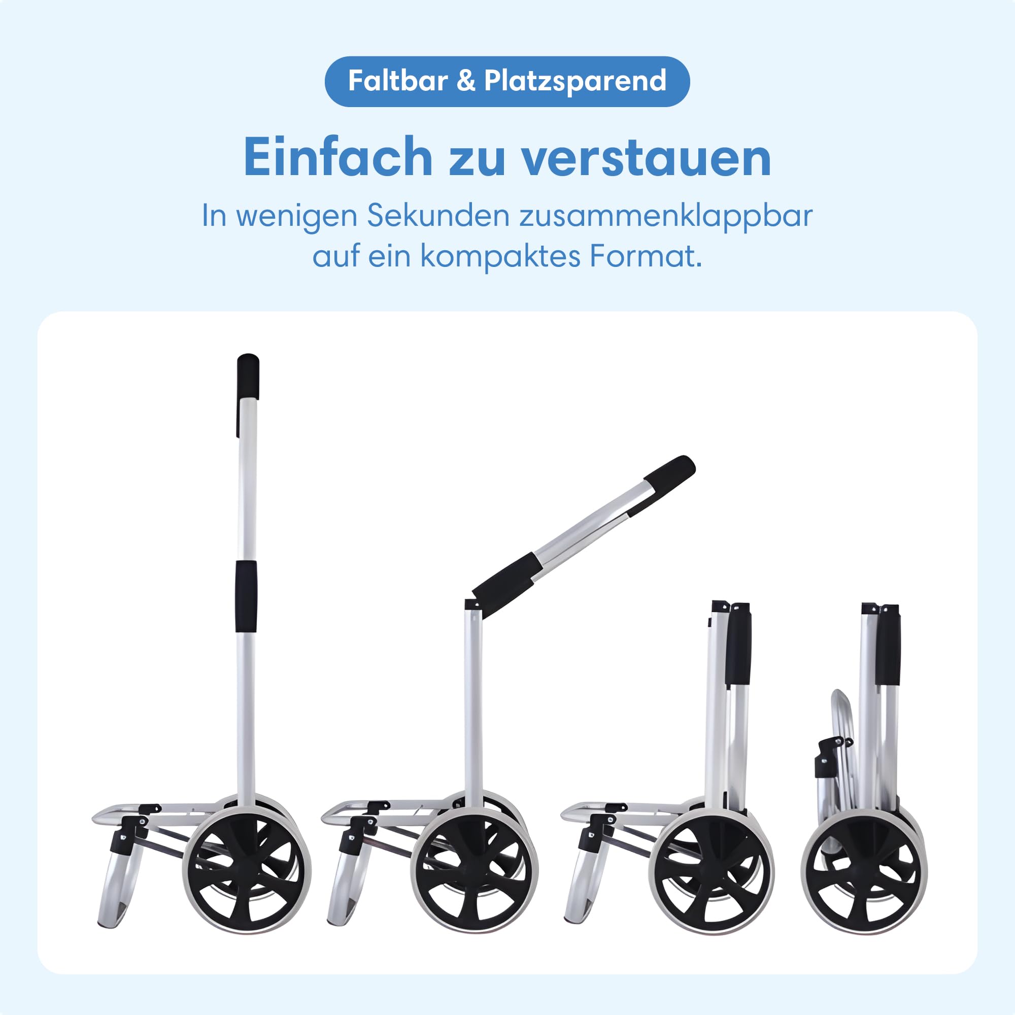 Safe Age® Einkaufstrolley mit Kühlfach und Sackkarren-Funktion - Einkaufswagen - Trolli - Klappbar