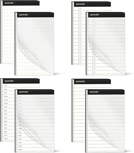 Vista 12 de WEMATE Juego de 10 soportes pequeños para bloc de notas, cuaderno de bolsillo, incluye mini soporte para bloc de notas de bolsillo con 8 recambios