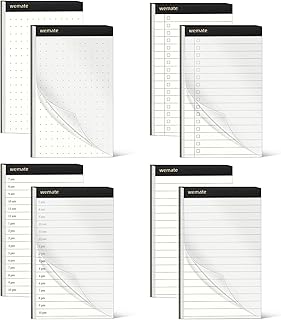 WEMATE Fathers Day 8Pcs Note Pads, Legal Pads 3.5 x 5, Time Schedule, Lined Notepad, To Do List, and Dotted Notepad, Paper Pads,Notebook Paper Writing Pads for School Office (8 Pack of 30)