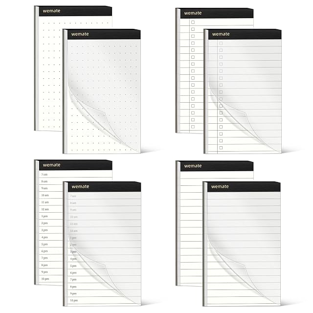 WEMATE Fathers Day 8Pcs Note Pads Legal Pads 3 5 x 5 Time Schedule Lined Notepad To Do