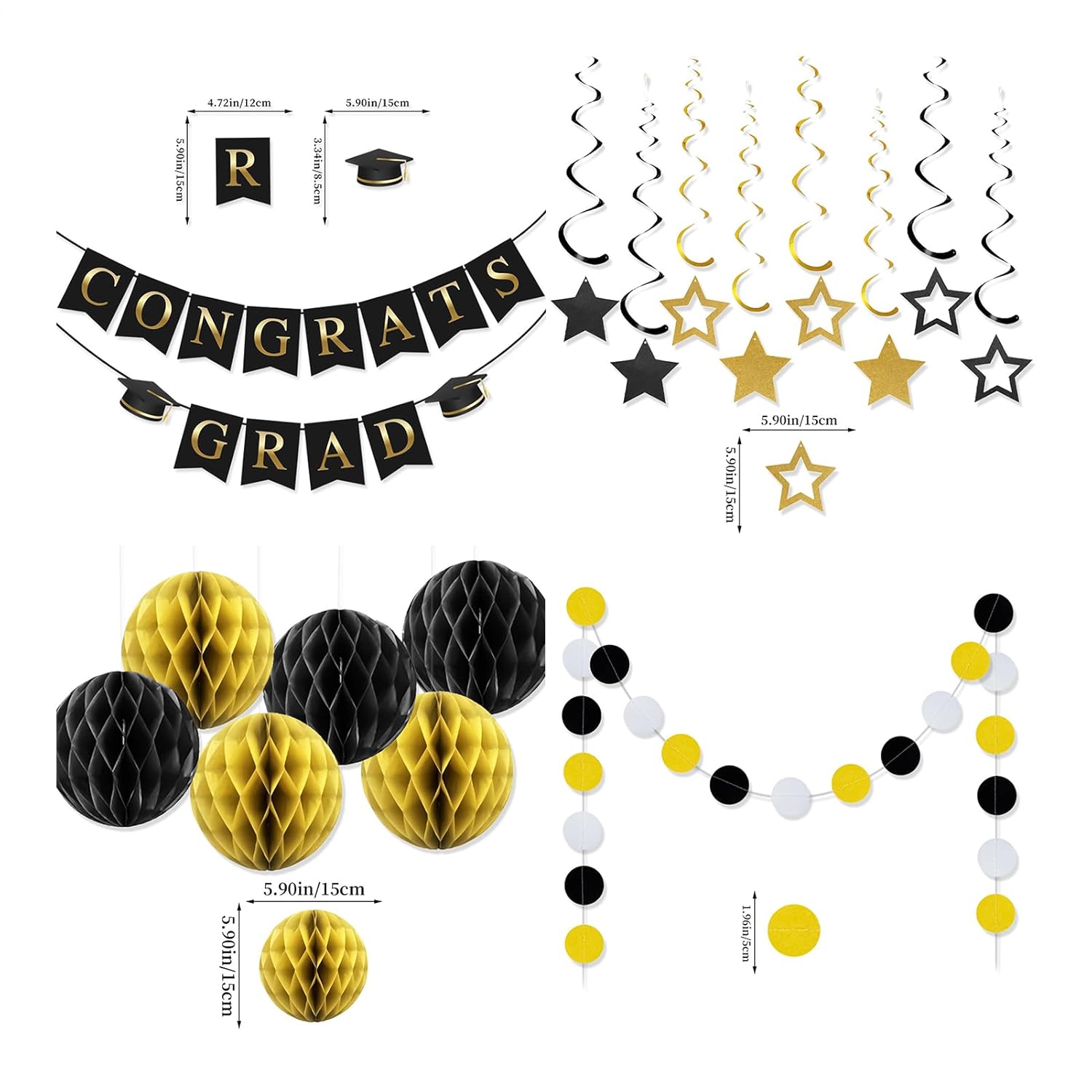 Class Of 2026 Decorations,Grad Sign,Paper Stars Balls Grad Banner | for University High School Door Ceiling Wall Tree Home Classroom College - Image 5