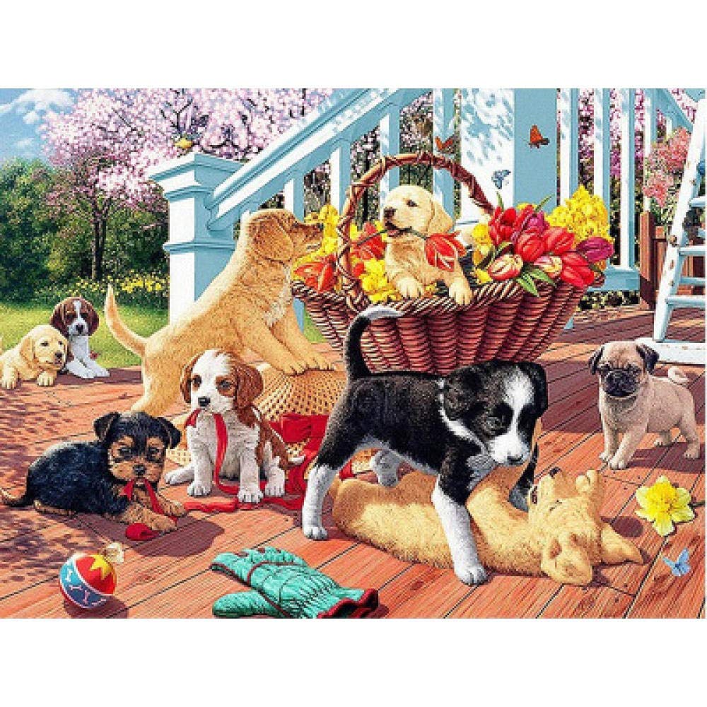 Broderie diamant 5D chien et coureur | Kit mosaïque 30x40 cm