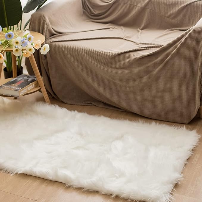 Alfombra de Piel de Oveja Blanca Latepis 2x3 miniatura 2