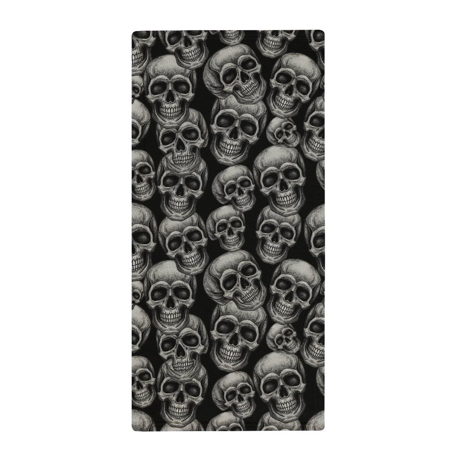 Anceky Multi-Use Kitchen Towels, A Lot of Skulls Absorbent Guest Towels for Hotels, Gym & Quick-Dry Face Care