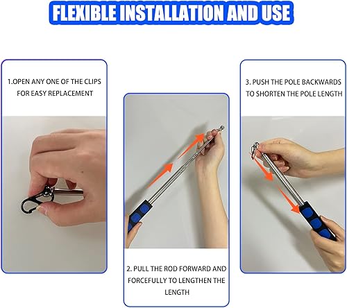 Miniatura 3 de Varita retráctil para gatos, paquete de 7 varitas súper largas de 55.1 pulgadas con bola de hilo, teasers de plumas, juguetes interactivos para