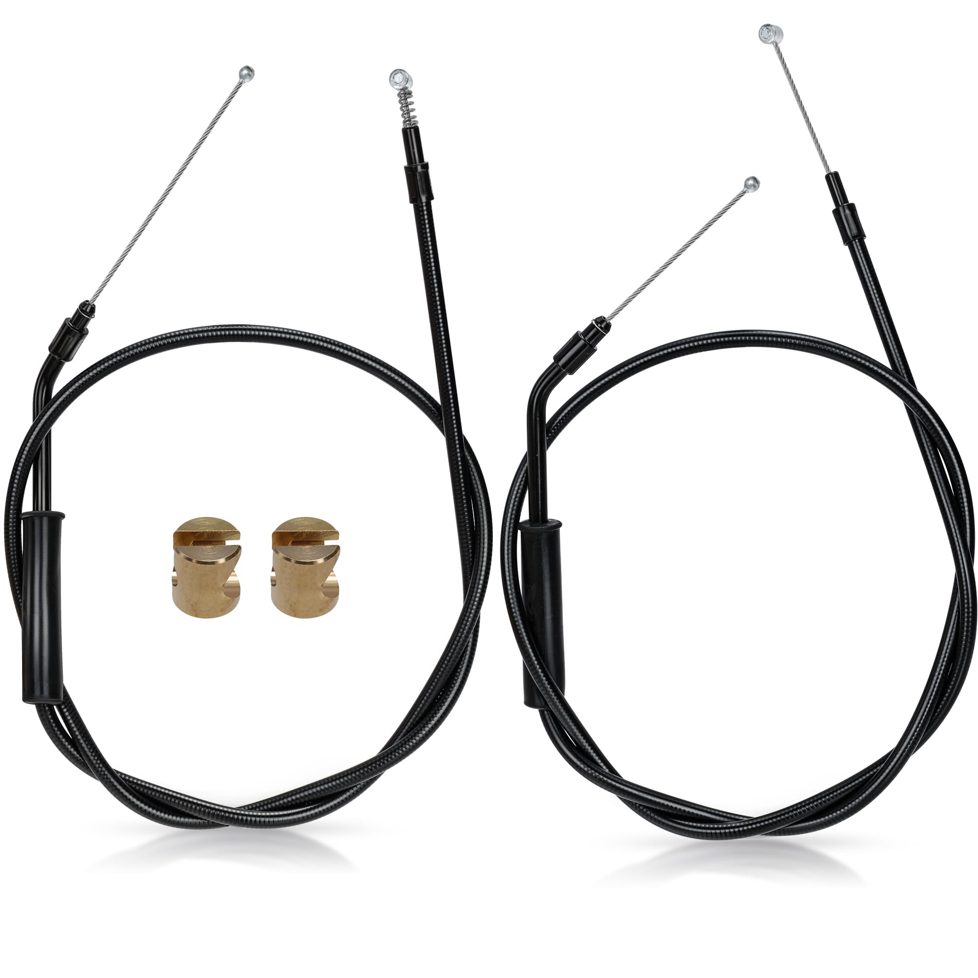 MoKitDora 38.56" Throttle Idle Cable Set for 2004-2006 Harley Sportster 12" XL Handlebar Black Vinyl Coated