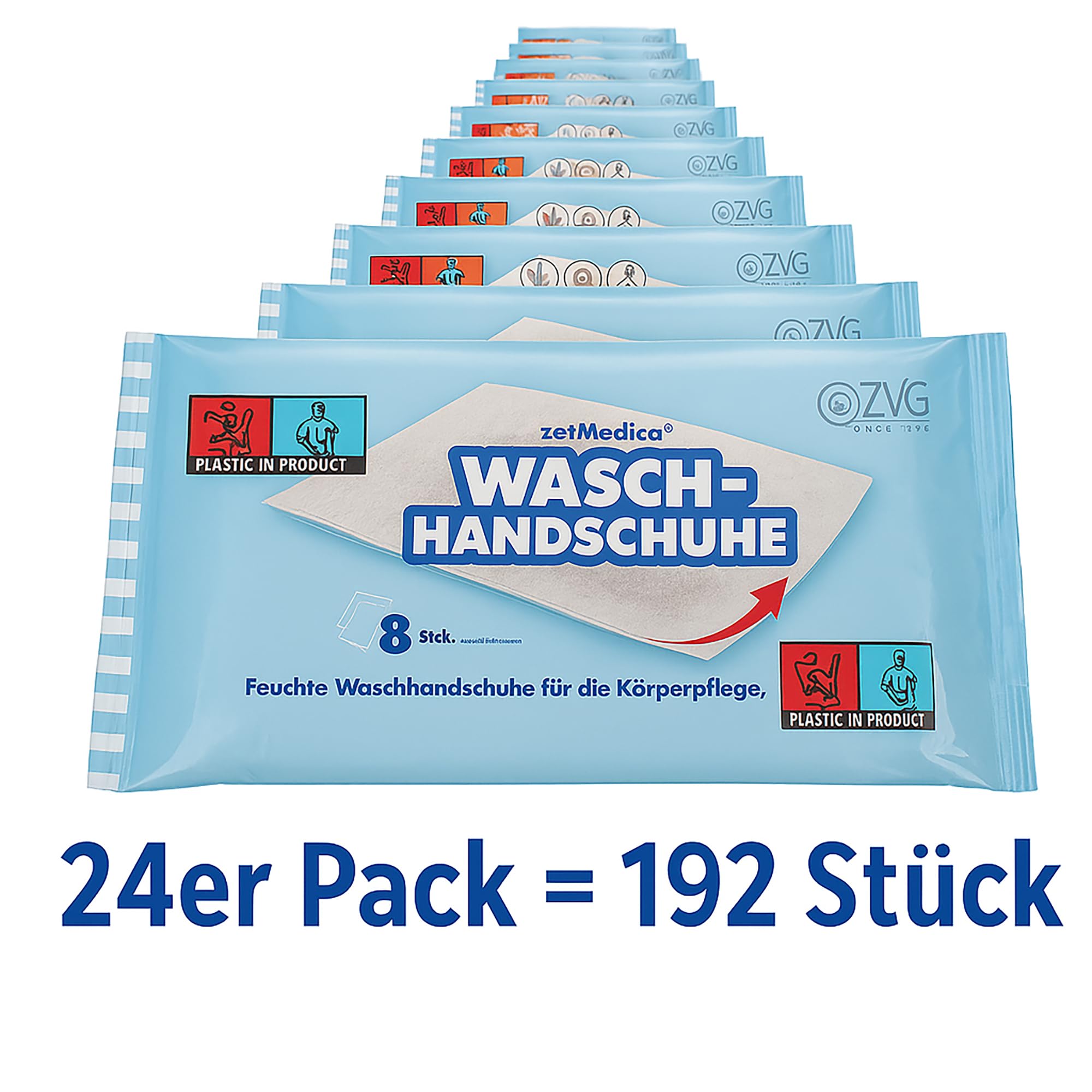 192x Wilgotne Rękawice do Mycia, Bezzapachowe Myjki Jednorazowe