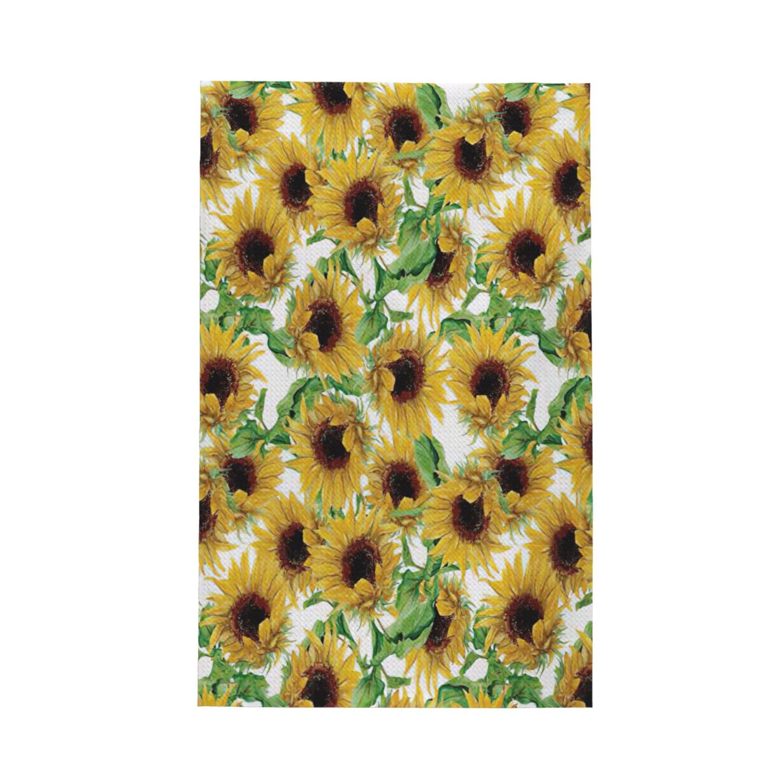 CKGODGF Sunflower.1 Print Absorbent Waffle Dishcloths,Kitchen Towels With Hanging Loops,Tea Towels.