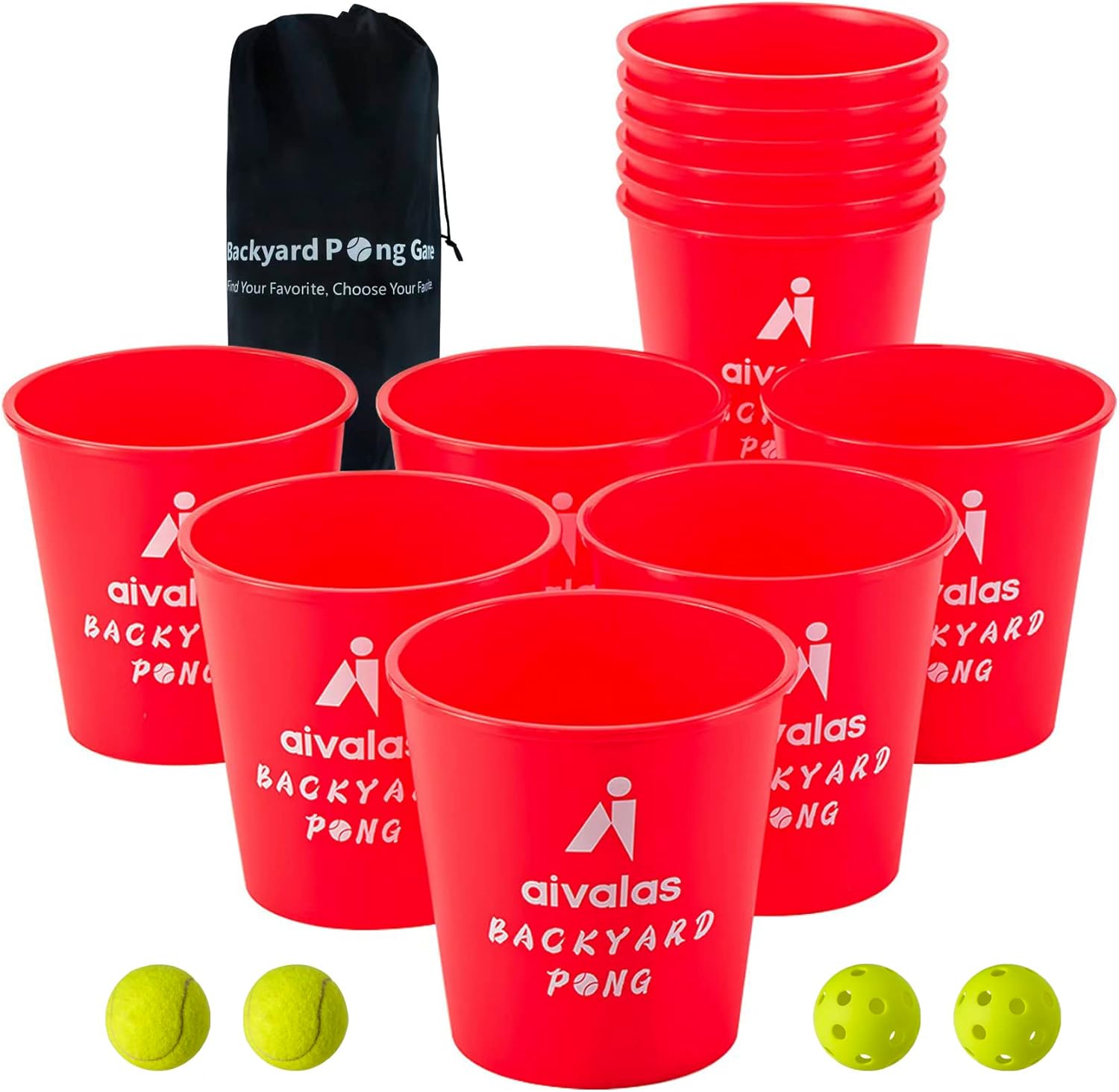 Aivalas Yard Pong Outdoor Games Set, Giant Yard Pong Game for Adults