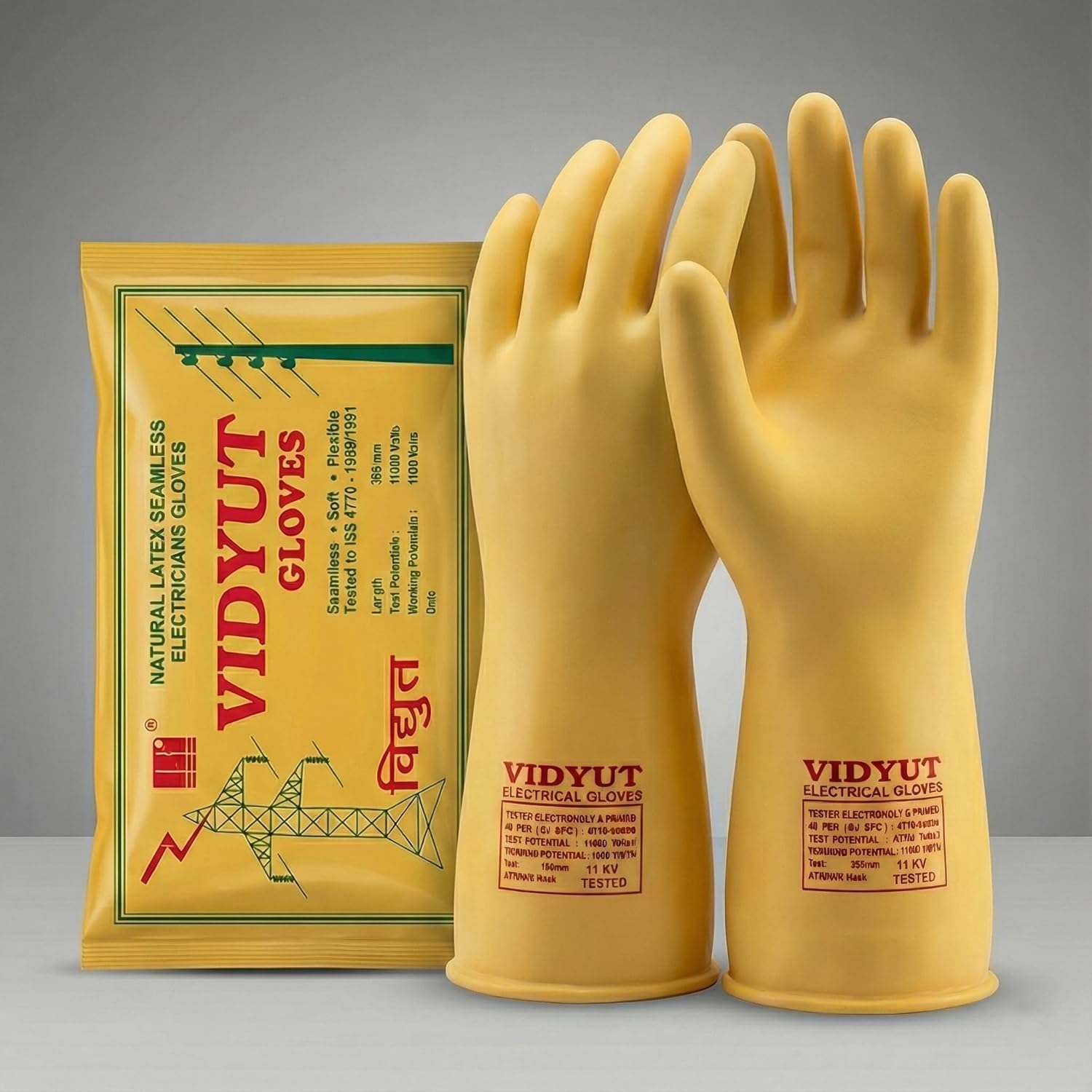 11 KV Electrical Insulated Safety Gloves – 11000V Tested High Voltage Shock Proof Seamless Latex Rubber Hand Protection for Electricians & Industrial Use (Pack of 1 Pair)-image-42