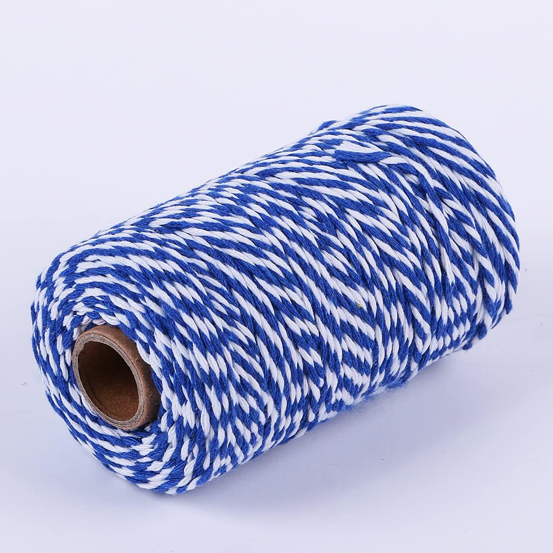 Natural Twine Cotton String 2mm 328 ft for Gift Wrapping Craft Baker Plant Christmas Ribbon Twine Handmade Arts Decoration Thin Packing String Home Decor (Blue & White) : Office Products