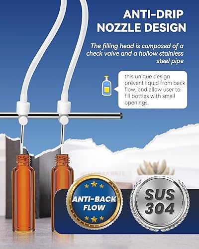 Miniatura 5 de Hanchen Máquina de llenado de líquidos, bomba peristáltica, llenadora automática de botellas de 5 onzas, control digital, máquina embotelladora de