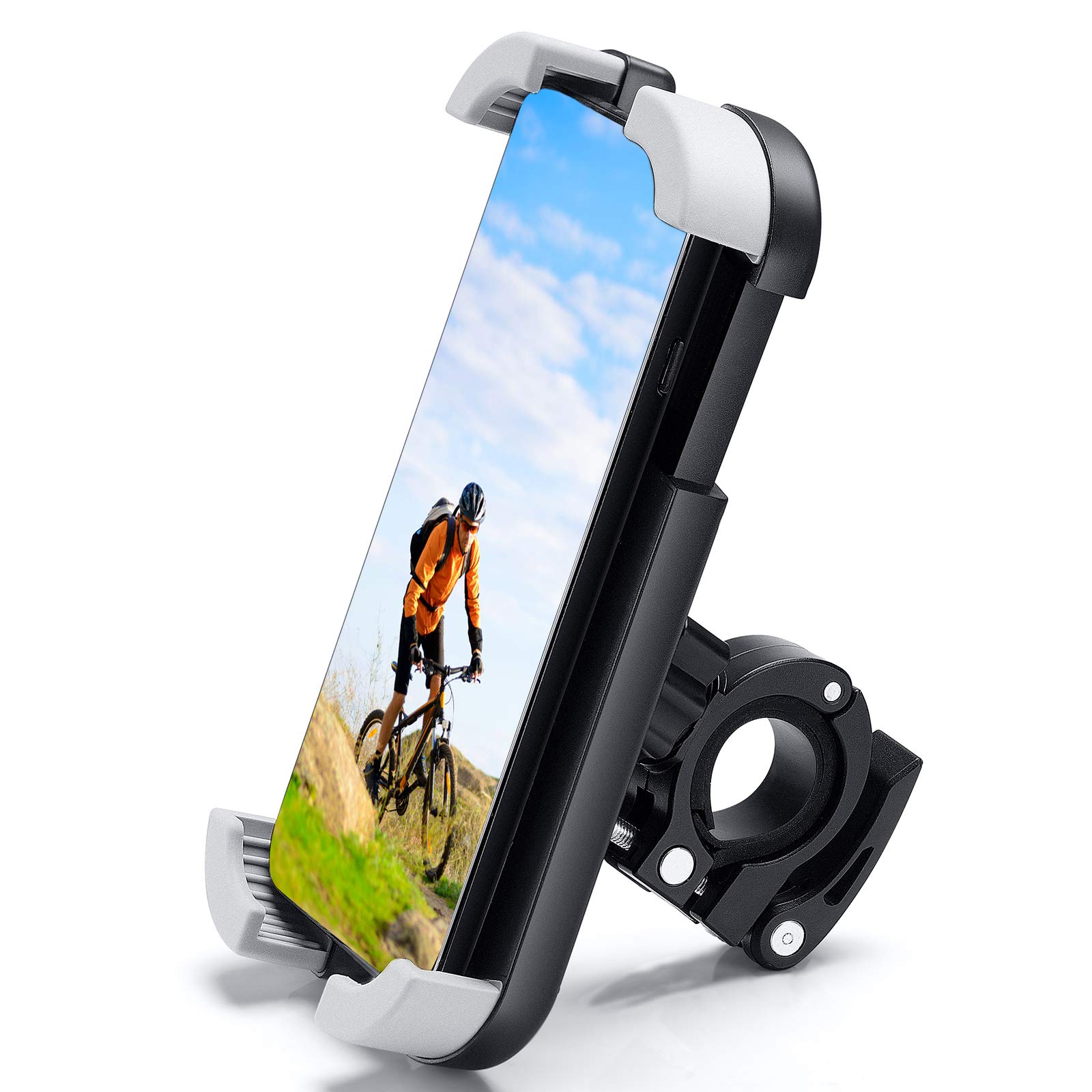 YvchuL Bike Phone Hodler Bicycle & Motorcycle Secure Quick Lock Cell Phone Mount One-Handed Operation with 360° Rotation, for 4.7-6.8 inch Cellphones