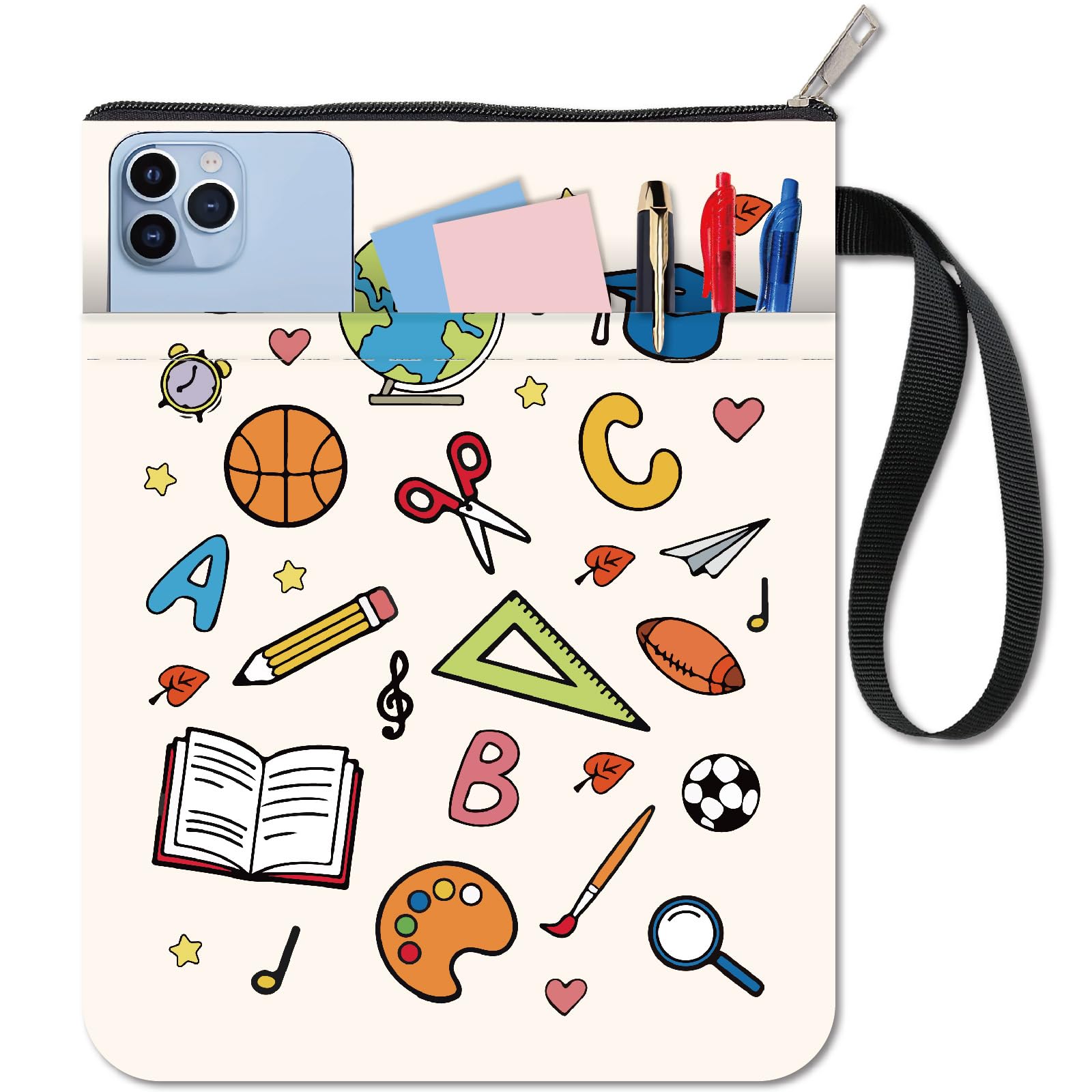 CRASPIRE Book Covers for School Supplies Protective Book Cover for Pocket Books Washable Fabric Cover with Zipper and Extra Pocket for Book Lovers Gifts for Colleagues