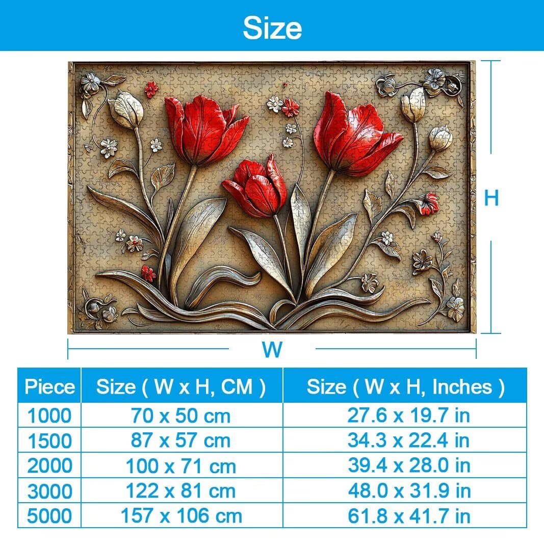 Puzzle Tulipano, Puzzle 1000 Pezzi per Adulti, Regalo Donna/Uomo -2577