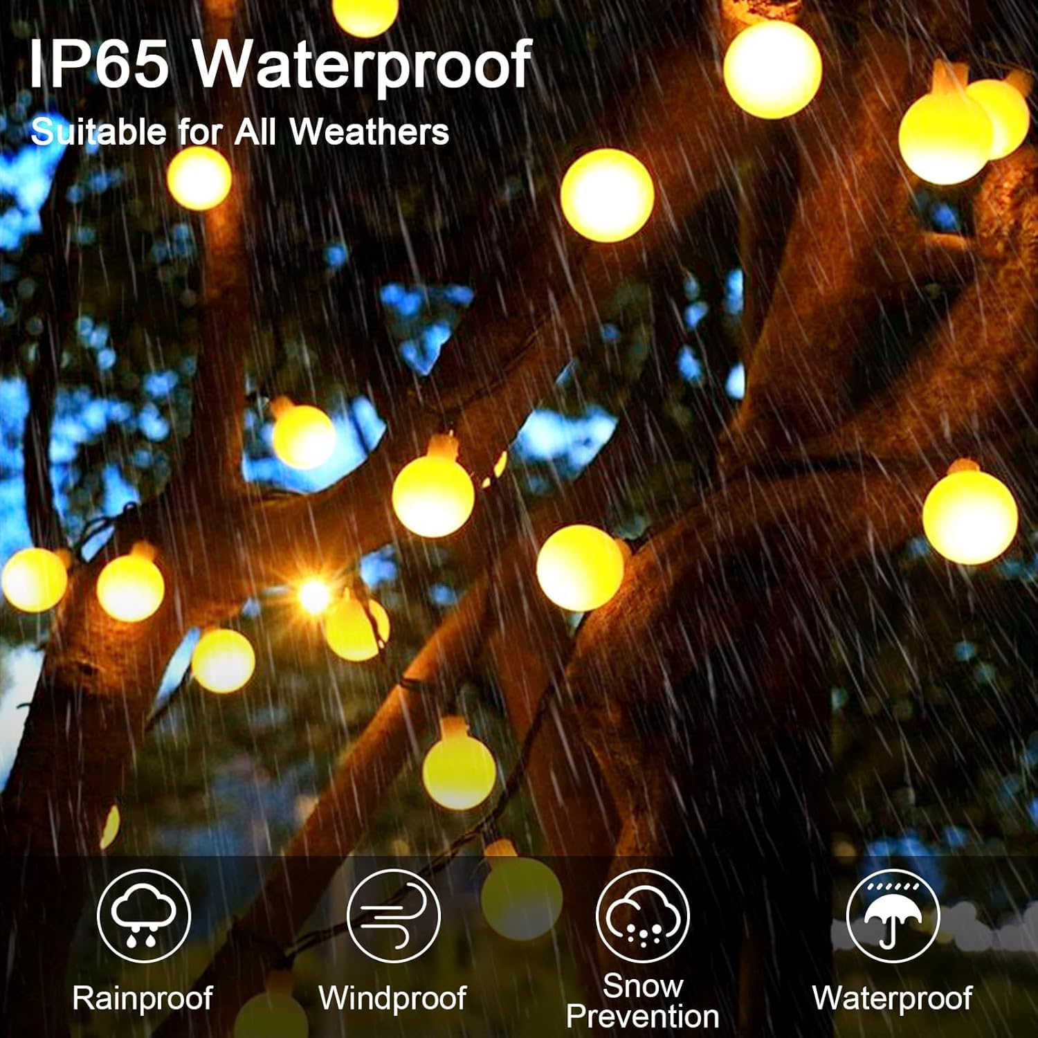SIOOUI Solar Garden Lights Outdoor, 12m/39ft 100 LED Solar String Lights, Waterproof Fairy Light with 8 Modes - Image 2