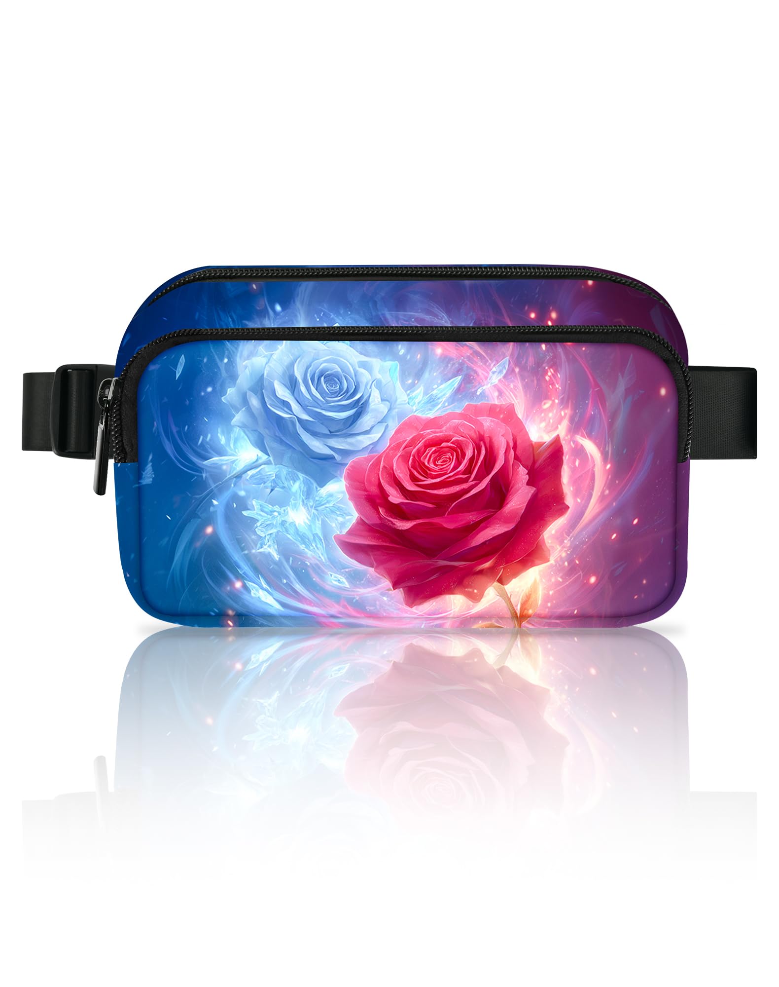 Rose Fanny Pack Travel Belt Bag Waterproof Small Crossbody Bags for Women Waist Pouch for Running Hiking Cycling