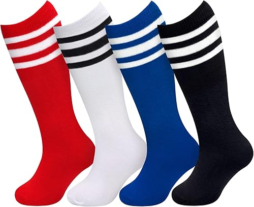 Miniatura 2 de 4 pares de calcetines de fútbol para niños pequeños, calcetines de fútbol para niñas, calcetines de fútbol para niños pequeños, calcetines de tubo