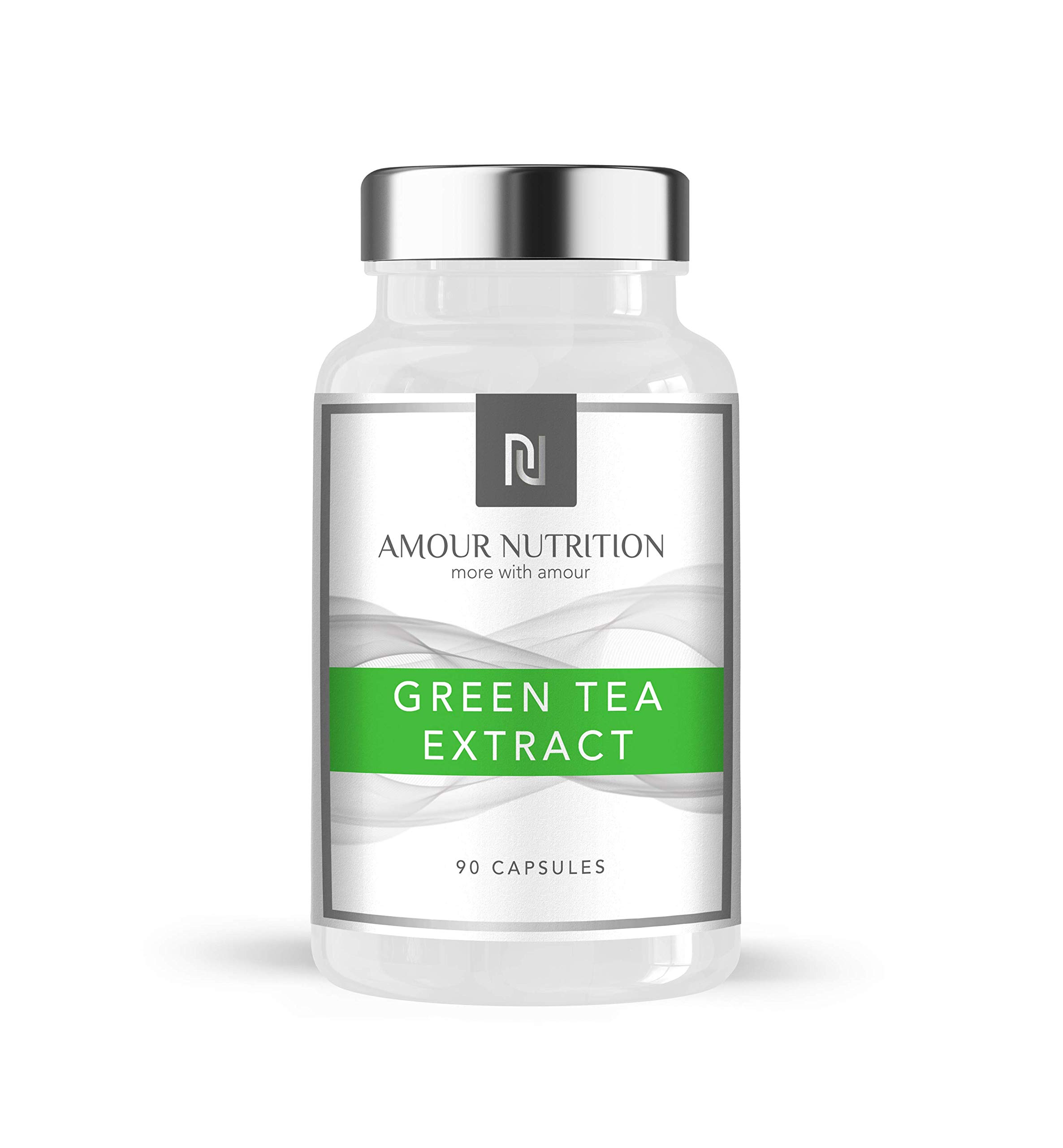 Green Tea Extract 850mg by Amour Nutrition, 90 Capsules, Antioxidant, Vegetarian Capsule, Suitable for Men & Women, UK Made