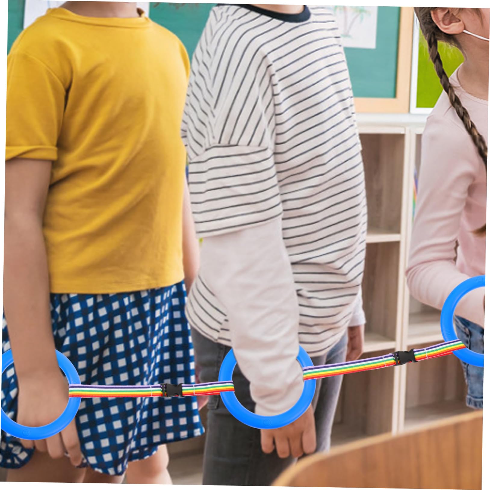 Beaupretty Cuerdas de Seguridad Infantiles Ajustables con Anillas Desmontables Asas Redondas Cómodas y Líneas Coloridas para Preescolar y Parque para