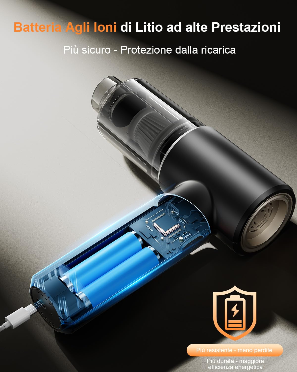 Aspirapolvere Auto, 16000Pa Aspirabriciole Senza Fili, Aspirapolvere per Auto110000RPM Aspiratore e Soffiatore con Motore Brushless, Mini Aspirapolvere Senza Fili per Auto Casa Ufficio Peli Domestici