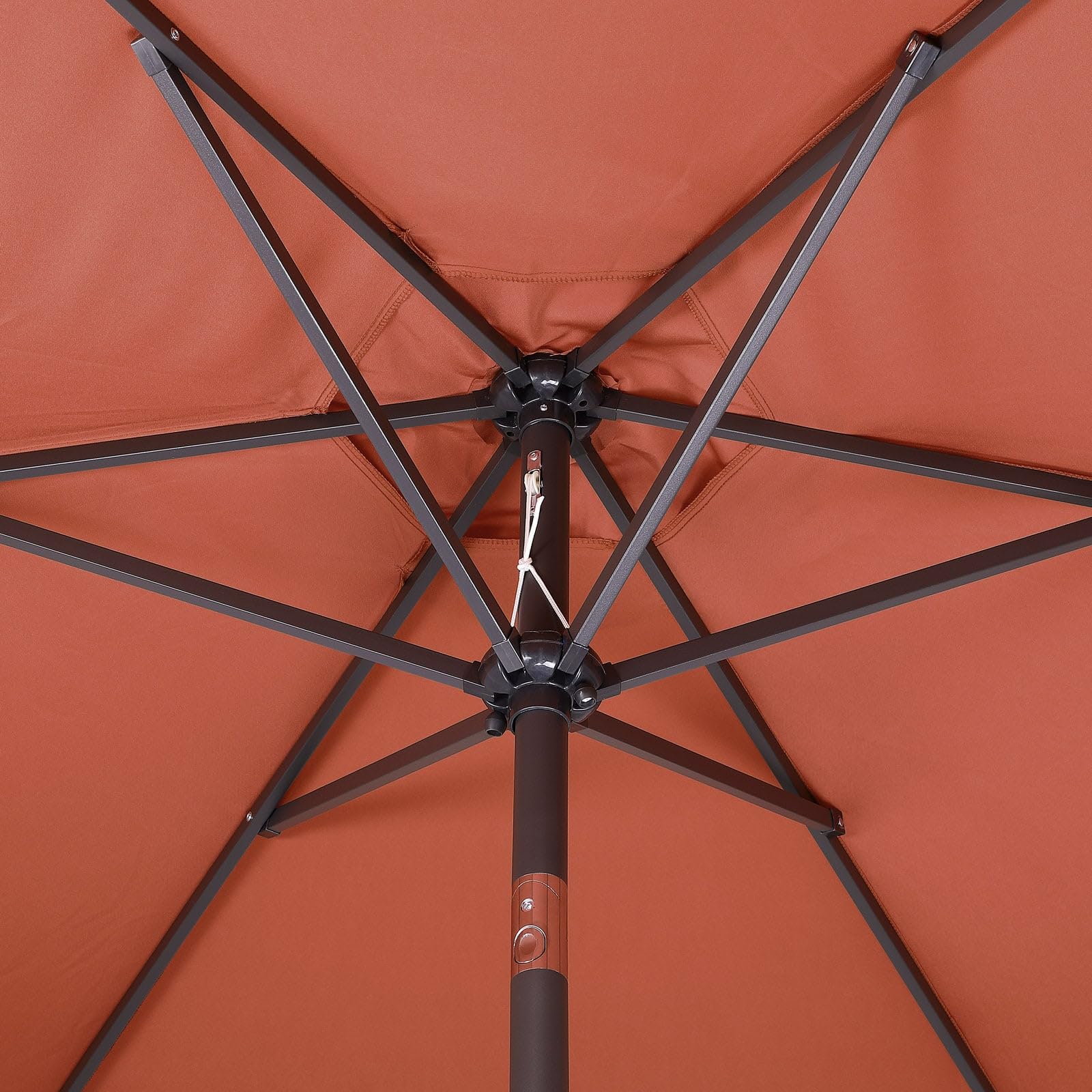 Kingsleeve® Sombrilla de Jardin, Parasol 300cm Grande Protección UV 80+ Manivela Inclinable Orientable, Aluminio Balcón Terraza Sombrillas para Patio Piscina Parasoles Mercado Terracota