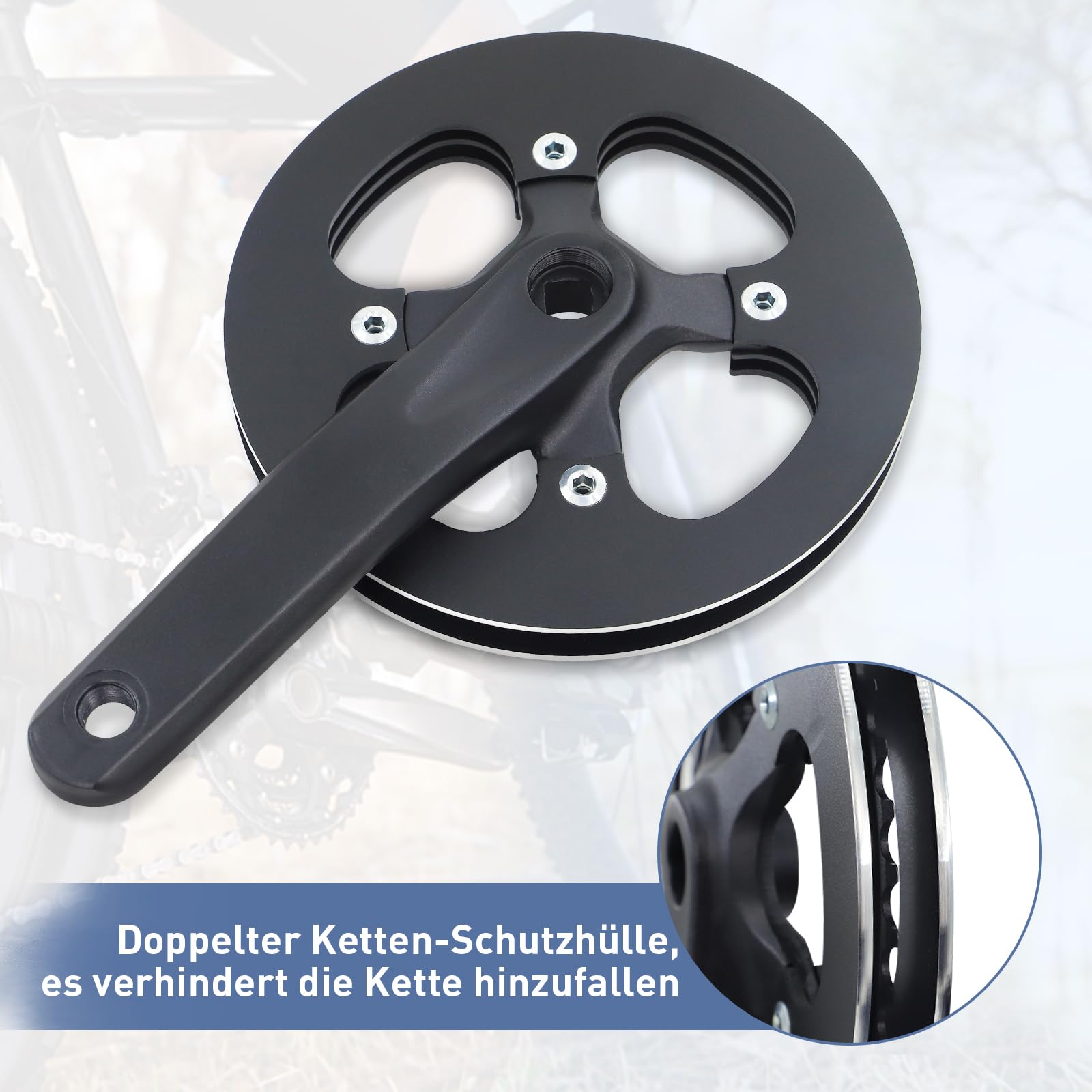 MEGHNA Kurbelgarnitur, Doppelseiten-Kettenblatt | 46T 48T 52T | CNC-gefäst | für 9/10/11/12-fach Kassetten | Carbon Steel & Alu | Rennrad, Gravel, Urban