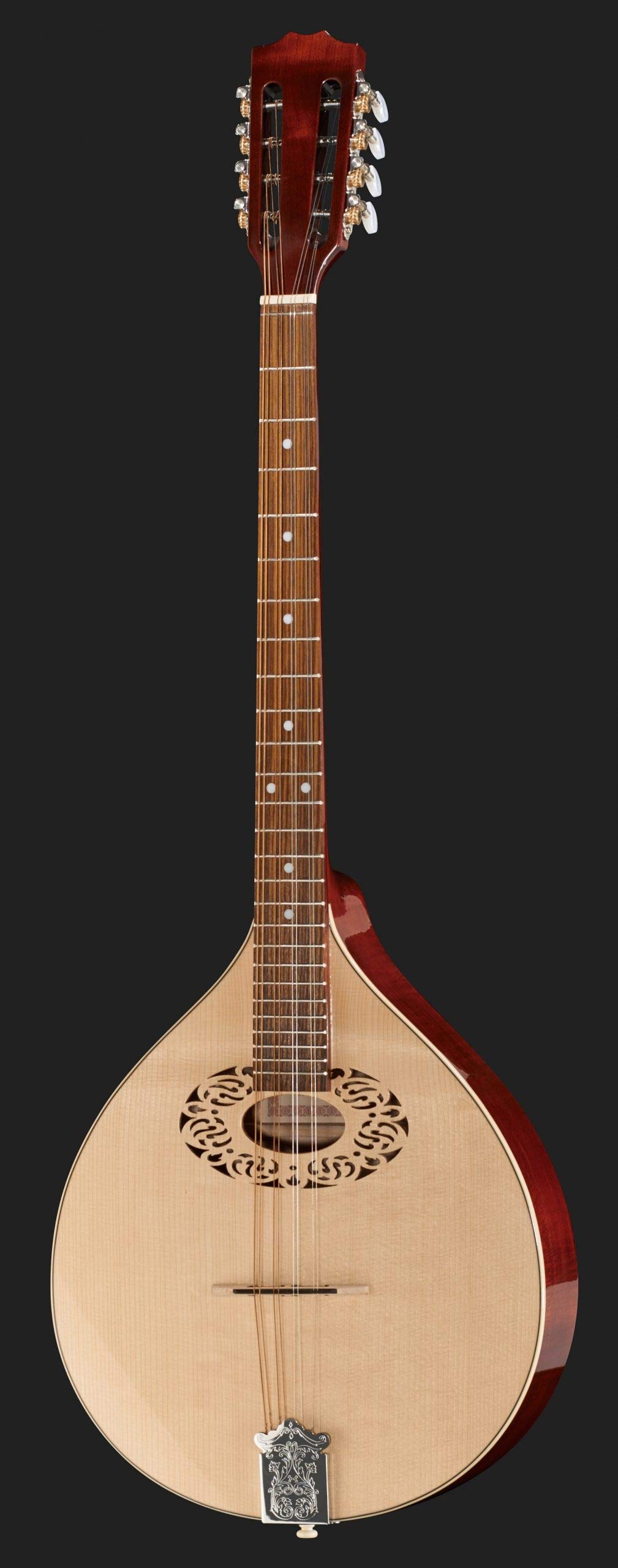 OCTAVE MANDOLIN BOUZOUKI SCALA CORTA MADE IN EUROPE MANDOLINO OTTAVA BASSA IN MASSELLO TOP ABETE E ACERO FONDO FASCE MANICO SCALA 584mm