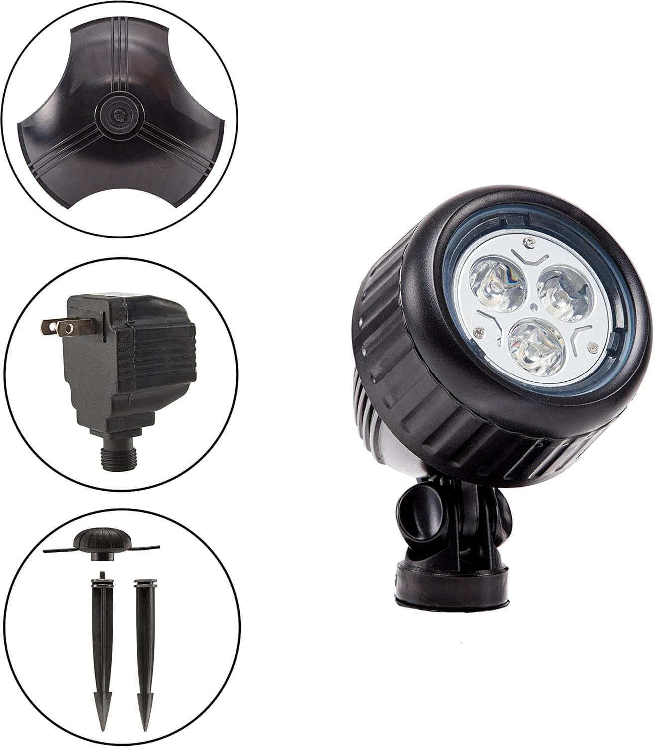 Set of 3 Warm White LED Outdoor Landscape Spotlights