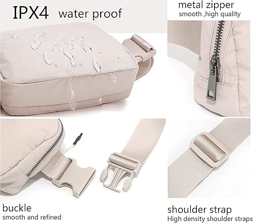 Miniatura 6 de Riñonera cruzada para mujeres y hombres con correa ajustable, bolsa de cintura pequeña para viajes, entrenamiento, correr, senderismo