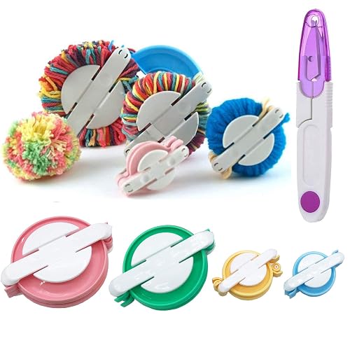 Wayion Pom Pom Maker Art DIY 4 Size Fluff Ball